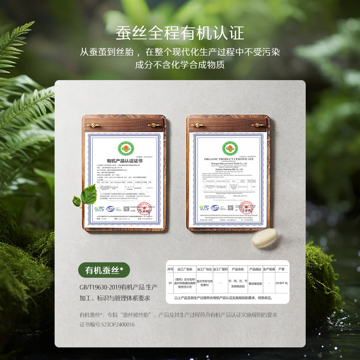 水星家纺成人A类抗菌360°拉链二合一蚕丝被子母被青桑有机25新品