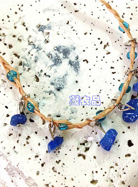 欧美风不规则方块编织招桃花手绳