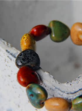 不规则糖果色可伸缩自然风手链