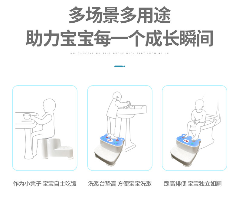 儿童垫脚凳踩脚凳小宝宝防滑登高台阶梯凳子椅卫生间马桶蹲凳洗手-图1