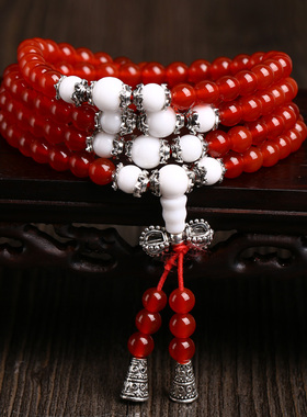 蓝砂石手链女红玛瑙黑曜石手链