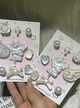 原创鞋花可爱天使之翼洞洞鞋鞋扣diy高级crocs配饰装饰