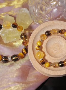 无注册商标天然黄塔水晶手链