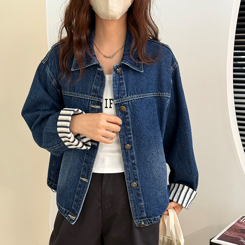 清仓 牛仔外套女短款宽松休闲百搭夹克上衣 - 图2