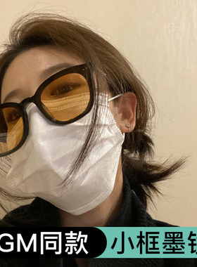 小红书同款黑框茶色墨镜女夏海边防晒2022年新款太阳眼镜小脸专用