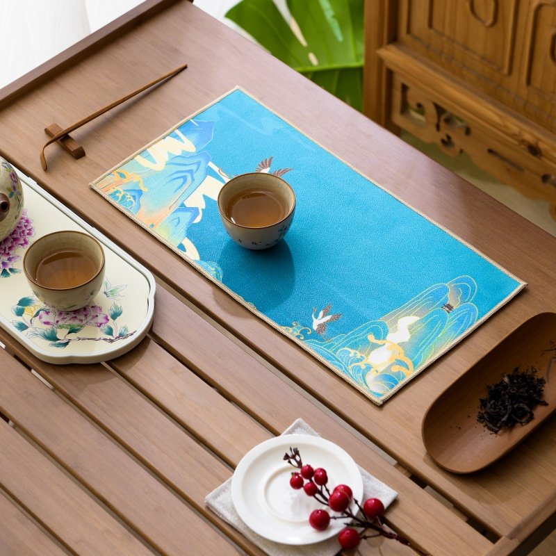 茶巾茶布茶桌毛巾抹布轻奢中式吸水养壶巾茶垫功夫茶具配件山水画,淘宝优惠券,粉丝福利购,淘宝优惠卷