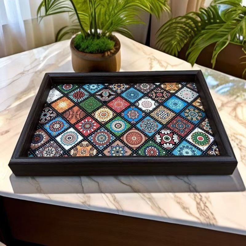波西米亚风摆件托盘玄关客厅创意置物盘珠宝首饰零食家用收纳盘,淘宝优惠券,粉丝福利购,淘宝优惠卷