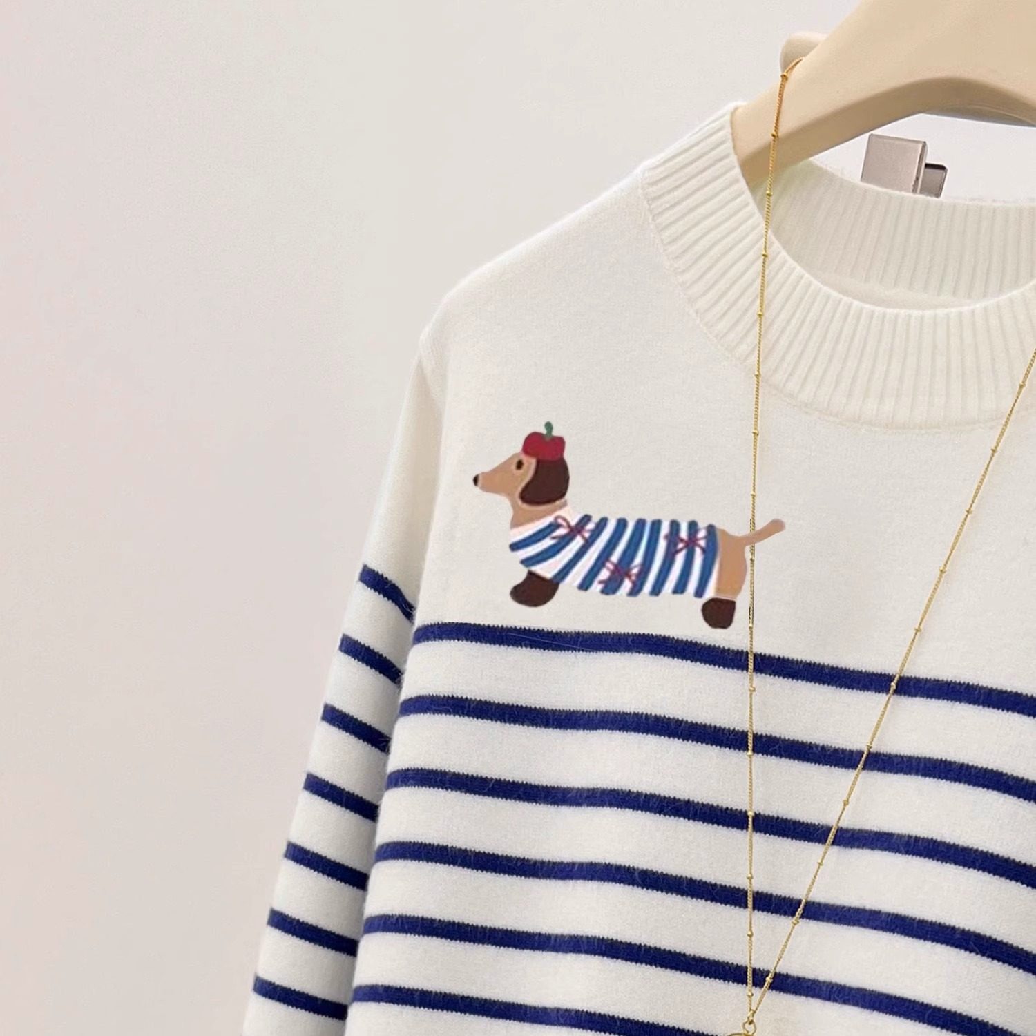 宽松显瘦【80-200斤】时尚印花打底针织上衣女冬洋气减龄条纹毛衣,淘宝优惠券,粉丝福利购,淘宝优惠卷