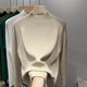New autumn and winter solid color half turtleneck base sweater for women