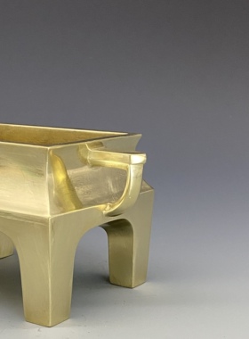 伴庐香堂仿古艺人台几炉陈设摆放高端经典铜香炉香口径11*7.8cm