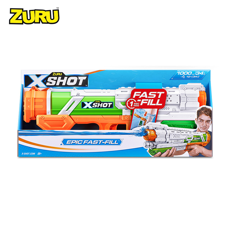 ZURU X特攻水战系列儿童玩具户外储水巨浪吞食者速充水枪抽拉大号