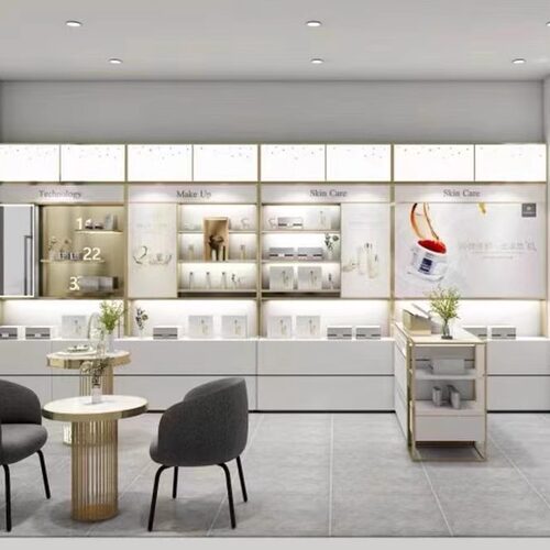 化妆品展示柜全店定制美容院展柜彩妆护肤品面膜陈列柜商场产品柜 - 图1