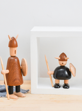 实木制维京人欧式风工艺桌面摆件