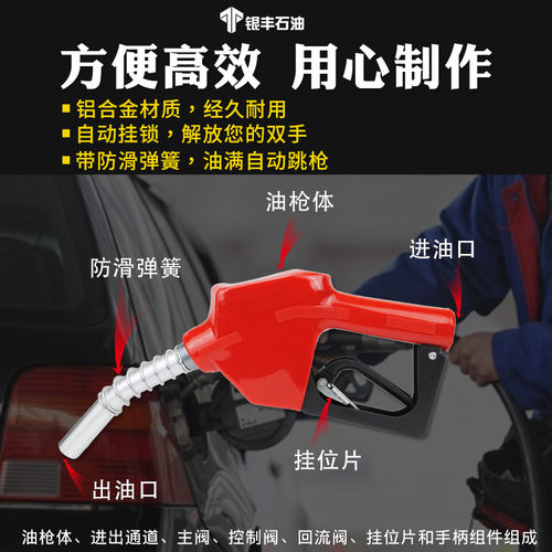 11A自封枪加油枪自动跳枪柴油汽油甲醇正星恒山加油机1寸油枪家用 - 图2