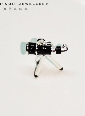 纯银百搭项链吊坠银饰钻石宝石