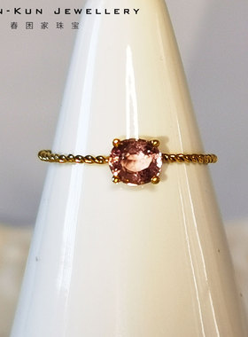 碧玺绿色蓝色细巧麻花戒指环叠带