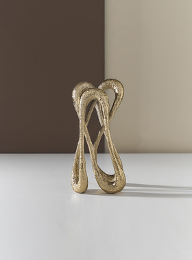 迪斯凯 印度进口欧式轻奢做旧金色铝制摆件 客厅玄关边柜装饰品