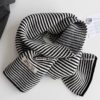 Black and white scarf color matching high-end handmade knitted