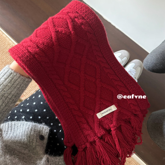 Heavyweight Scarf Economic Uptrend Scarf Fringed Wool