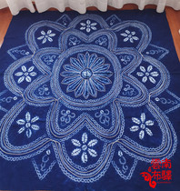 Yunnan Dali boutique handmade-dyed bed linen table cloth hanging curtain sand release-Heart Flower Furious (150 x 150CM)