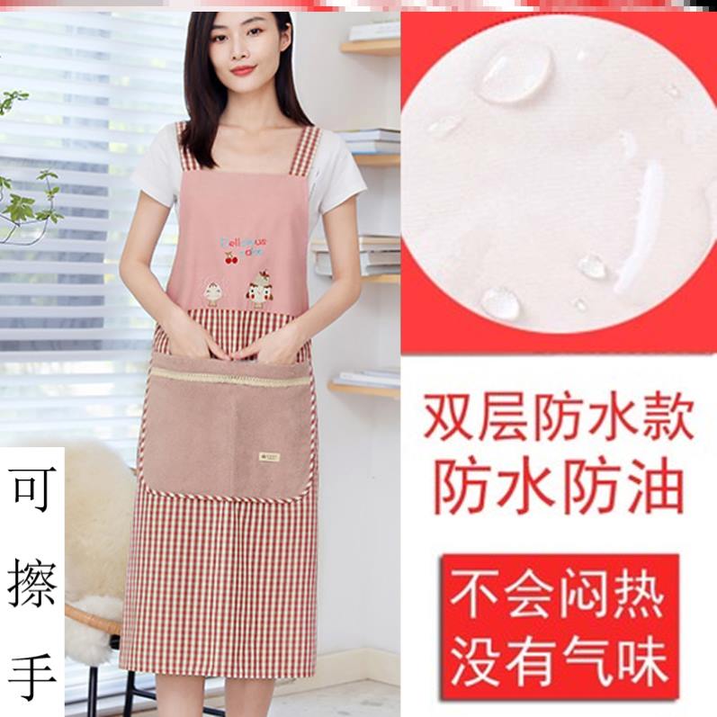 美容院工作服女秋冬2021新款夏天厨房衣服围裙家用厨房棉麻纯棉