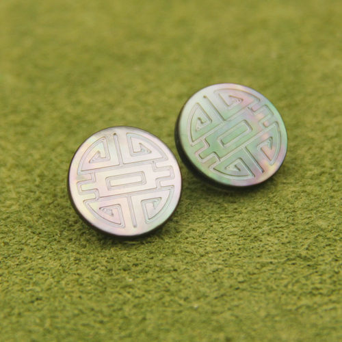 天然白蝶贝壳纽扣百搭羊绒衬衫针织杉金属脚暗眼圆形手缝扣子 - 图2