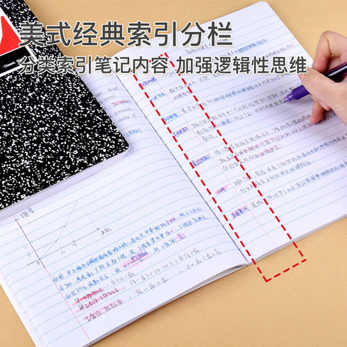 凯萨KAISA美式大理石笔记本凯撒薄脆大本子B5横线分栏平摊记事本 - 图1