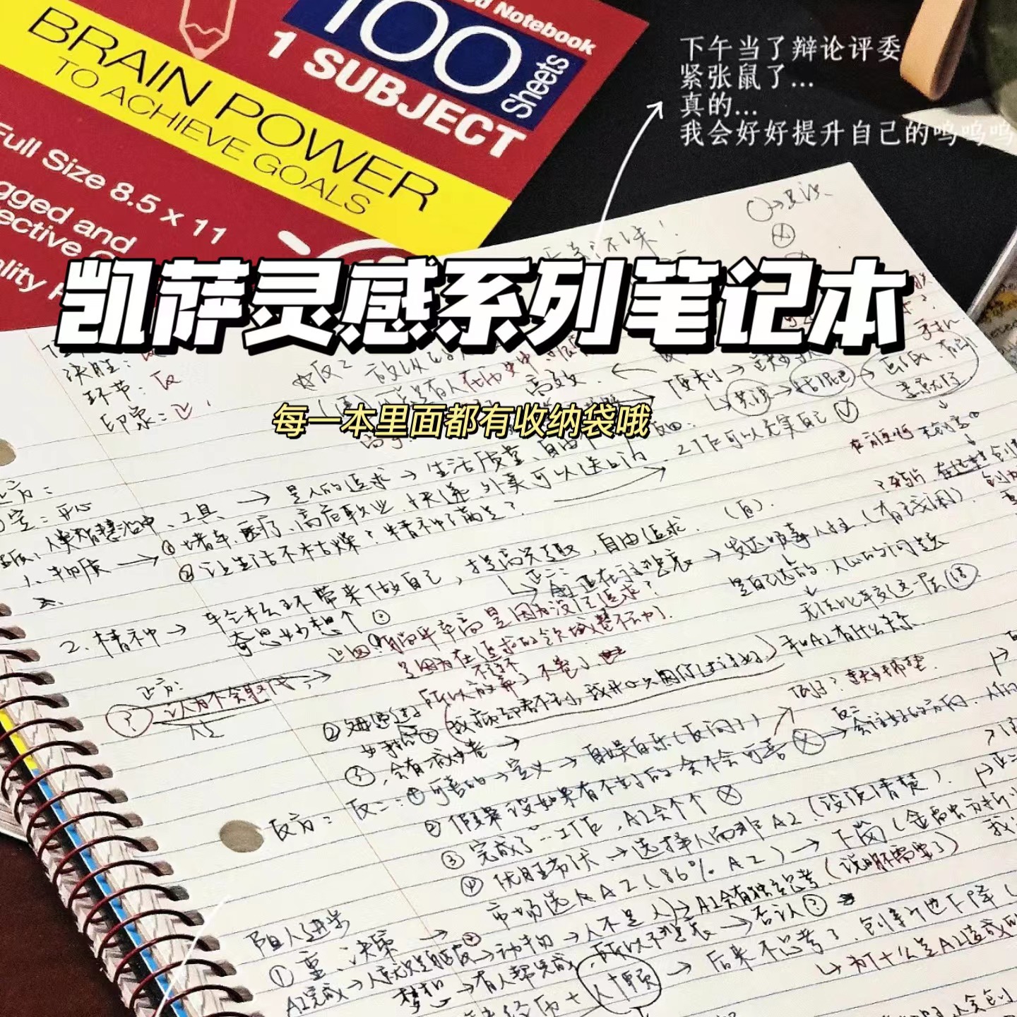 凯萨KAISA美式灵感线圈本凯撒A4高颜值ins风考研横线科目笔记本子 - 图3
