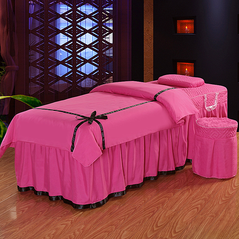 韩式亲肤棉美容床罩四件套欧式按摩美体被罩美容院单床罩简约理疗-图0