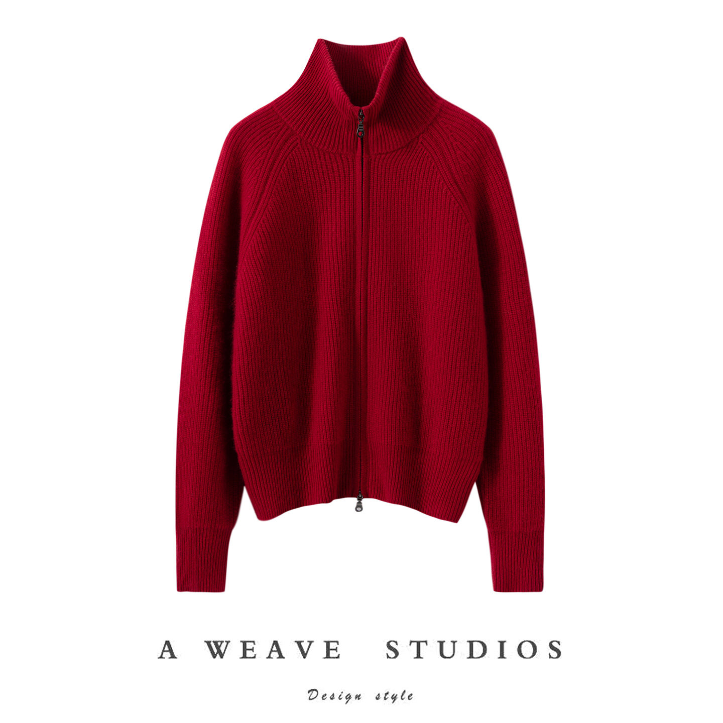 秋冬新款100%山羊绒开衫女高领拉链针织外套宽松加厚保暖通勤毛衣,淘宝优惠券,粉丝福利购,淘宝优惠卷