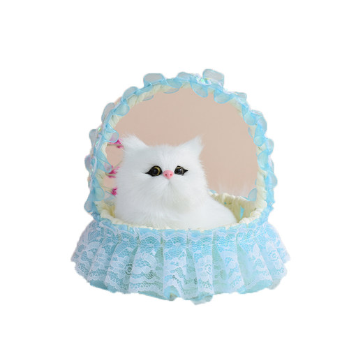 仿真猫咪毛绒玩具篮子猫狗狗兔子仿真动物玩偶模型公仔儿童玩具猫 - 图3