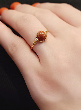 戒指金沙石原创手工轻奢定制砂石