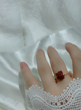 虎头紫金朱砂14K包金戒指