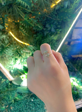 天然绿幽灵戒指招财转运