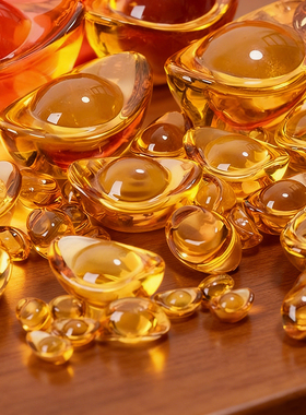 儿童水晶宝石玩具仿水晶金元宝摆件小朋友过家家宝藏早教奖励礼物