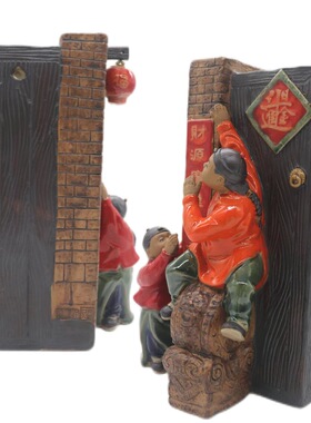 怀旧题材人物石湾公仔陶瓷家居装饰品博古架玄关装饰摆件送长辈