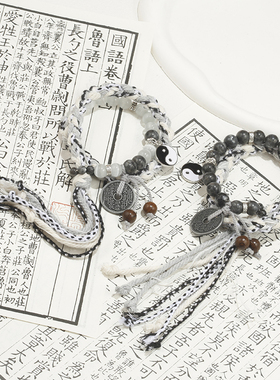 通用手搓棉绳新中式山鬼花钱手绳