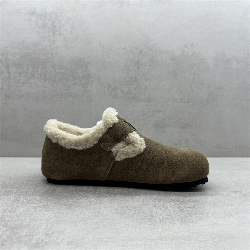 断码处理2025冬季新款真皮女鞋舒适百搭加绒勃肯鞋保暖磨砂皮棉鞋 - 图1