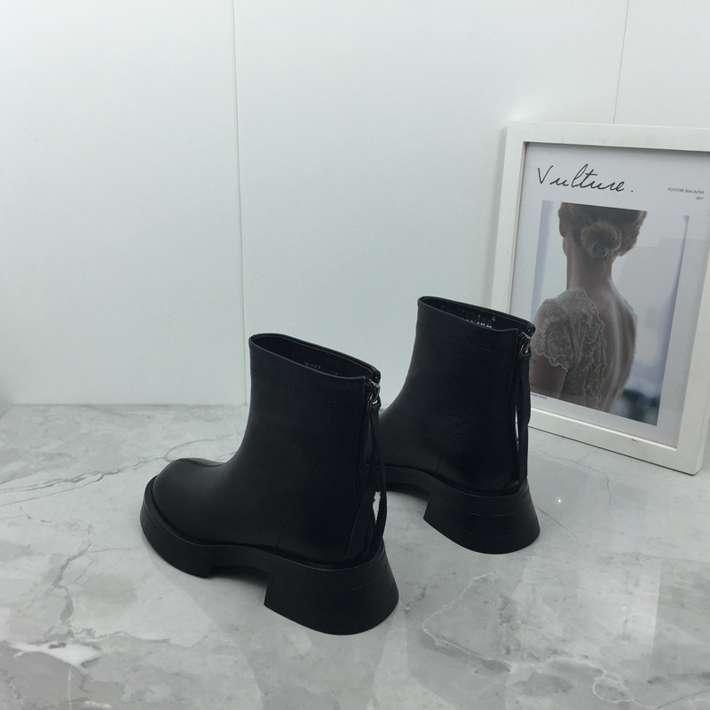 撤柜断码处理真皮2021秋冬新款圆头粗跟后拉链防滑短筒加绒女靴子,淘宝优惠券,粉丝福利购,淘宝优惠卷