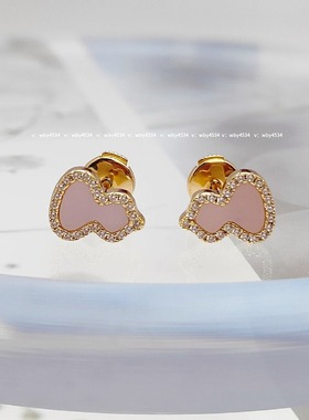 麒麟宝葫芦镶钻项链粉贝母精致手链百搭网红同款耳饰女情人节礼物