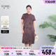 Keshan Retro Printed Silk Dress Women's 2026 Summer New Stand Collar Mid-Length Elegant Xiangyun Gauze Skirt