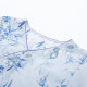Keshang ຮູບແບບຈີນໃຫມ່ພິມ Embroidered Ramie Shirt ຂອງແມ່ຍິງເສັ້ນຂວາງ Lace-Up ສາມໄຕມາດ sleeve Retro ເສື້ອຢືດເບິ່ງກະທັດຮັດ