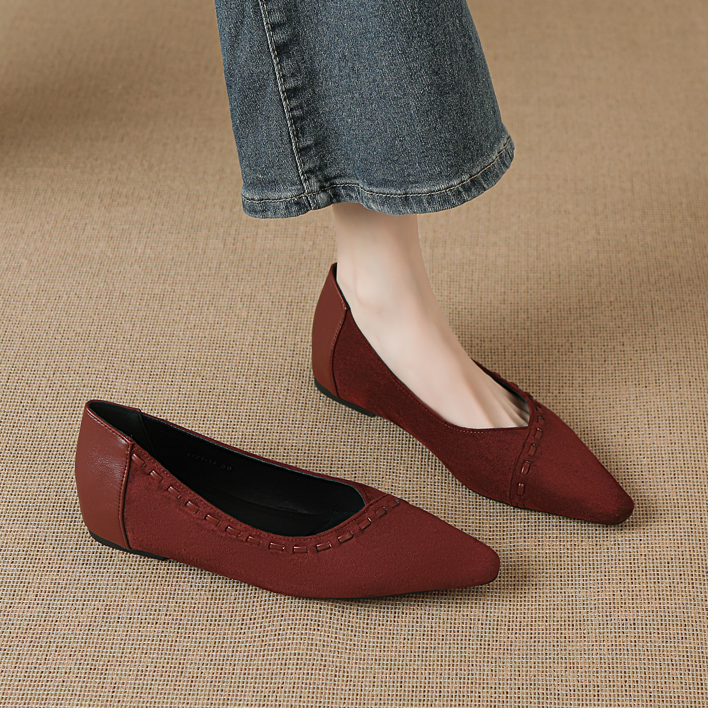 羊皮版巨好看浅口单鞋女2025秋季新款百搭绝美不累脚内增高平底鞋,淘宝优惠券,粉丝福利购,淘宝优惠卷