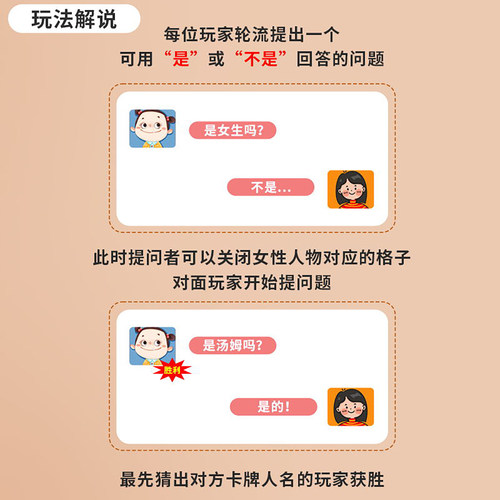猜猜我是谁卡牌儿童益智玩具男孩思维专注力训练双人对战桌游女孩 - 图2