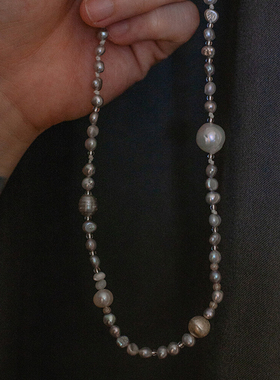 ZVT个性简约丁香花项链女圆形珍珠颈链ins设计新款锁骨链