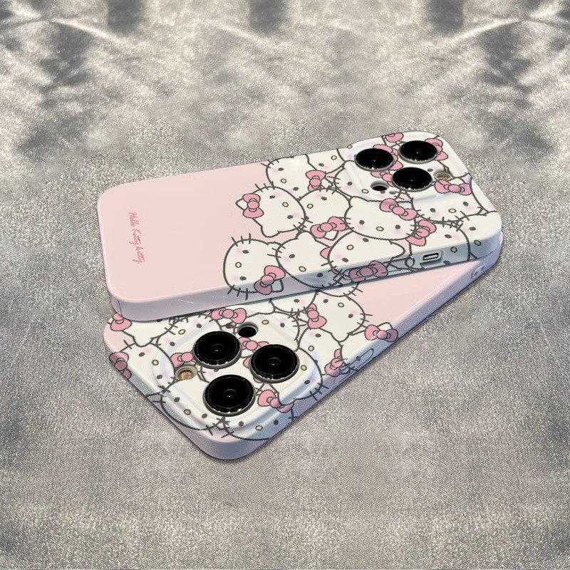 hellokitty满屏凯蒂猫适用iPhone15/14promax/华为精孔手机壳荣耀小米11vivooppo红米note12全包苹果菲林XSXR-图1