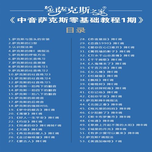 中音萨克斯简谱教学 零基础1期 歌曲光标跟奏+在线课程 送中音2期 - 图2