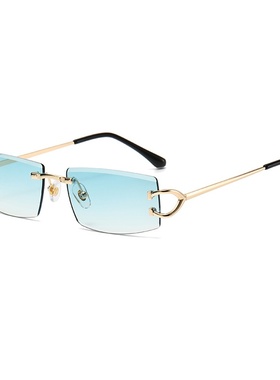 6078跨境新款无框切边太阳镜女 2024欧美嘻哈摩登墨镜SUNGLASSES