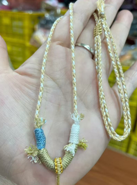 藏式手工棉线可调唐卡佛牌挂绳