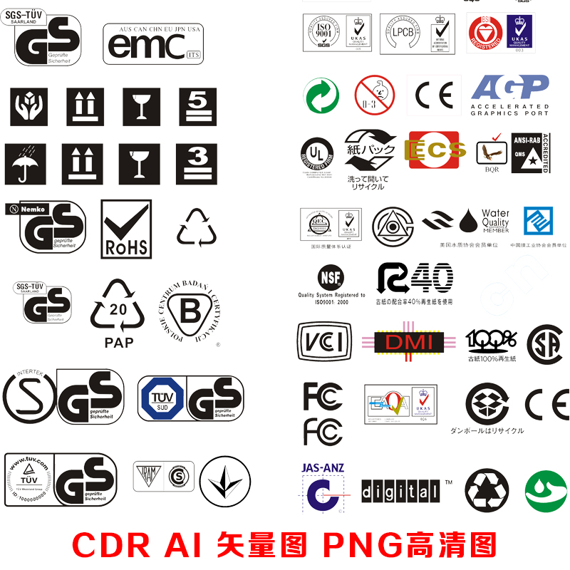 C22绿色环保ISO安全国际国家认证公用产品包装标志标识CDR矢量图-图0